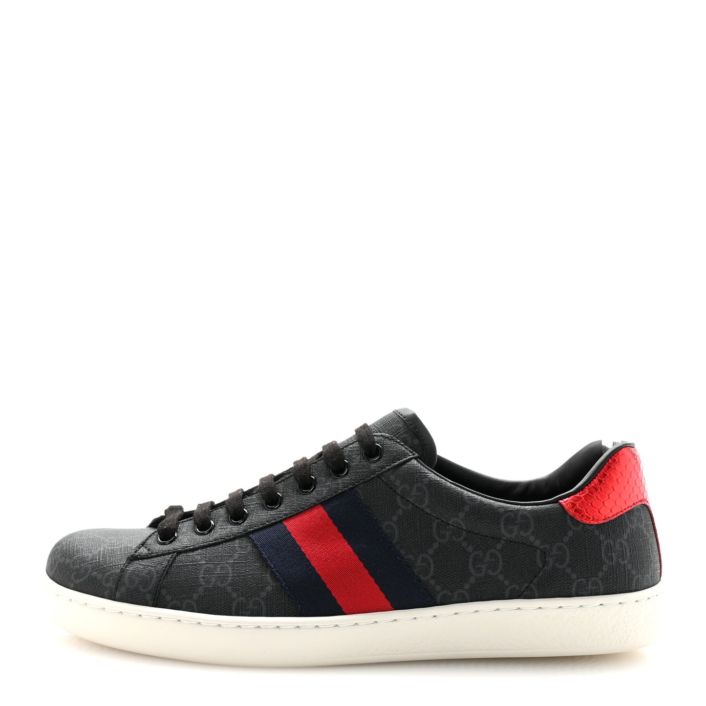 GG Supreme Monogram Ayers Web Mens New Ace Sneakers 8 Black