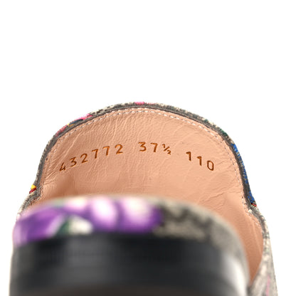 Gucci GG Supreme Monogram Flora Womens Princetown Slippers 37.5 Beige Ebony Multicolor Rosso 7 of 8