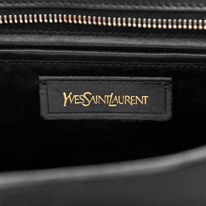 Saint Laurent Textured Calfskin Small Cabas ChYc Black 6 of 14