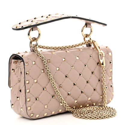Valentino Garavani Nappa Small Rockstud Spike Shoulder Bag Poudre 3 of 11
