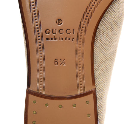 Gucci Canvas Web Mens Brixton Horsebit Loafers 6.5 Sand Light Cuir 7 of 8