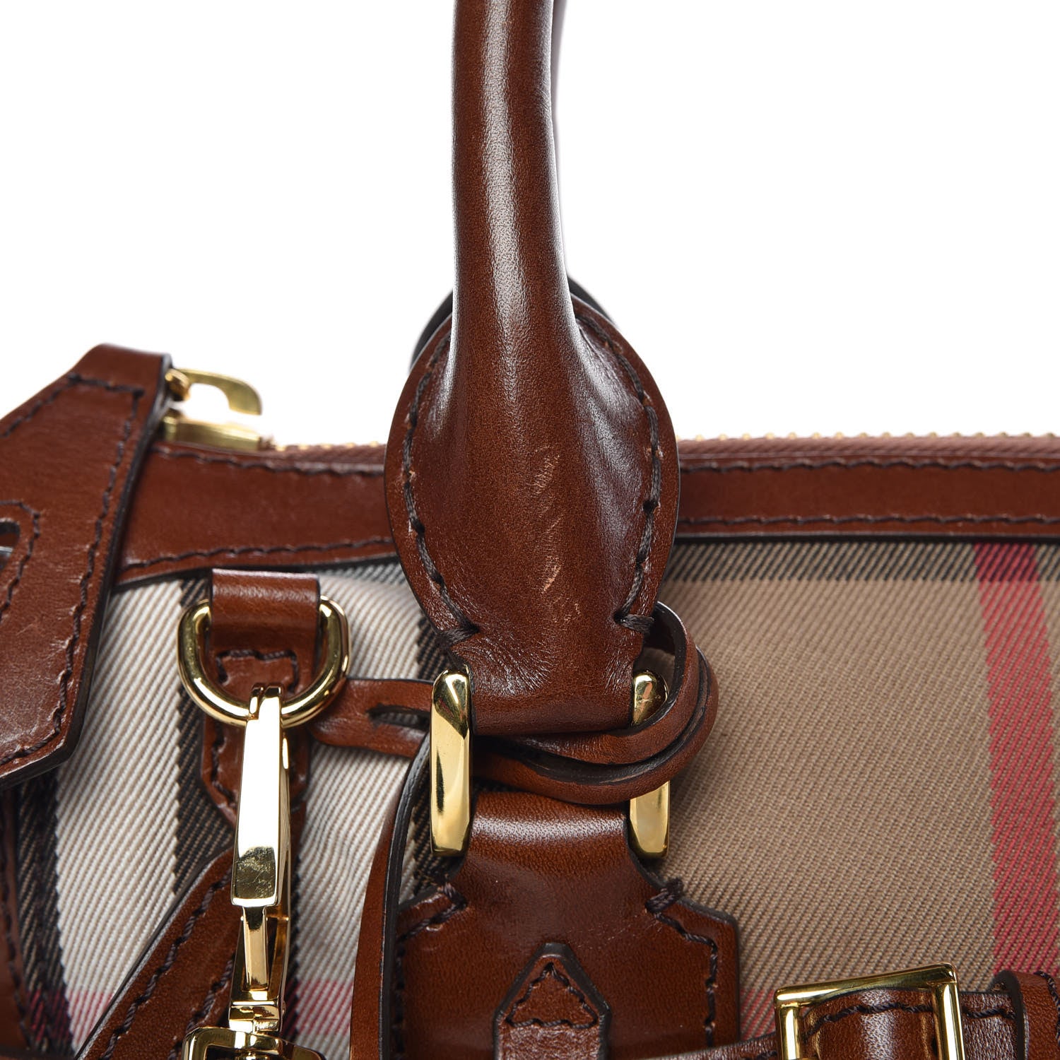 Burberry House Check Small Gladstone Dark Tan 10 of 11