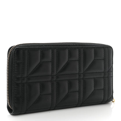 Gucci Calfskin Matelasse Pearly GG Marmont Zip Around Wallet Black 3 of 9