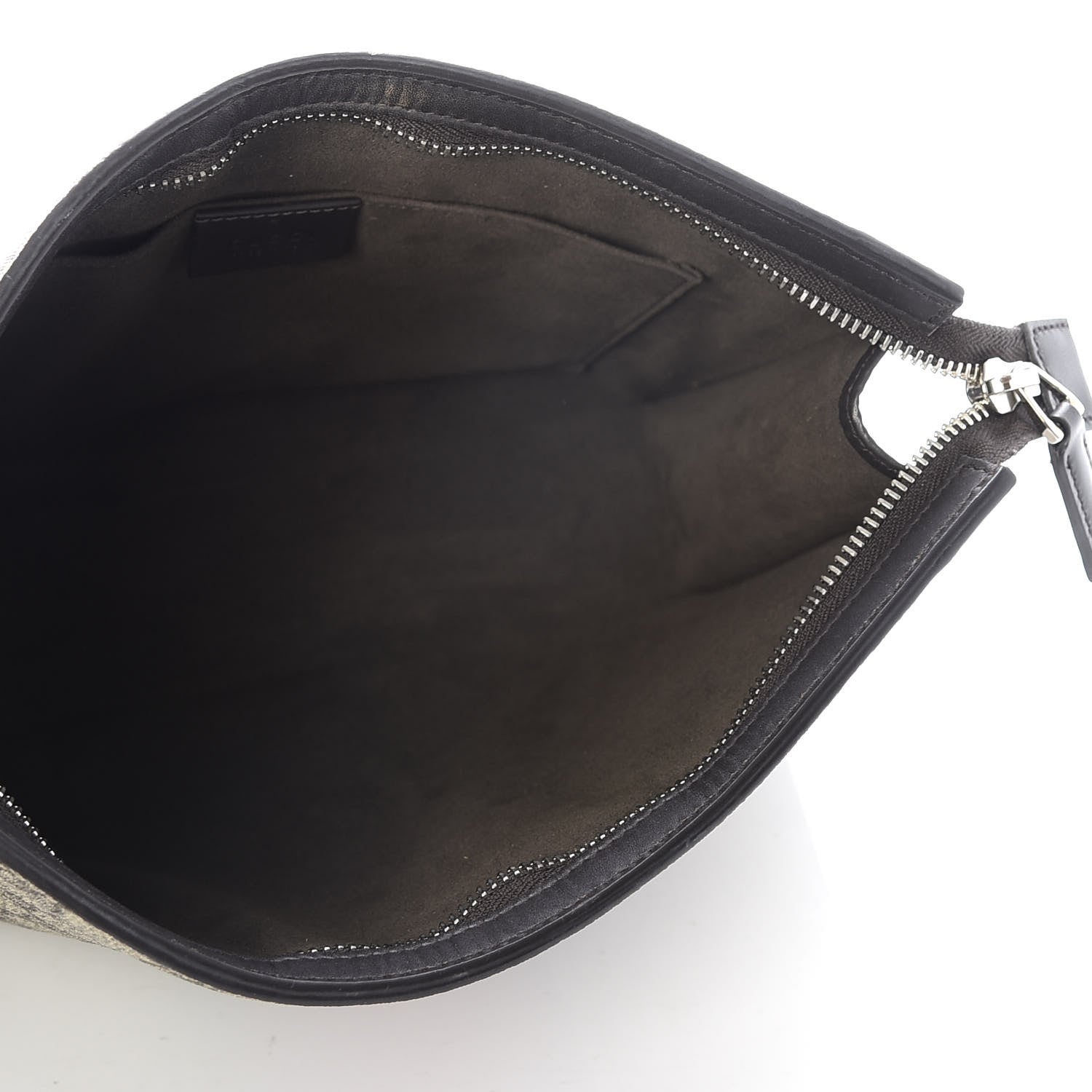 Gucci GG Supreme Monogram Selleria Calfskin Web New Web Cosmetic Case Beige Ebony Cocoa 5 of 6