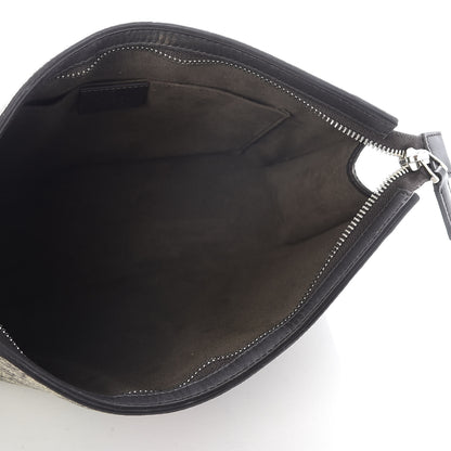 Gucci GG Supreme Monogram Selleria Calfskin Web New Web Cosmetic Case Beige Ebony Cocoa 5 of 6