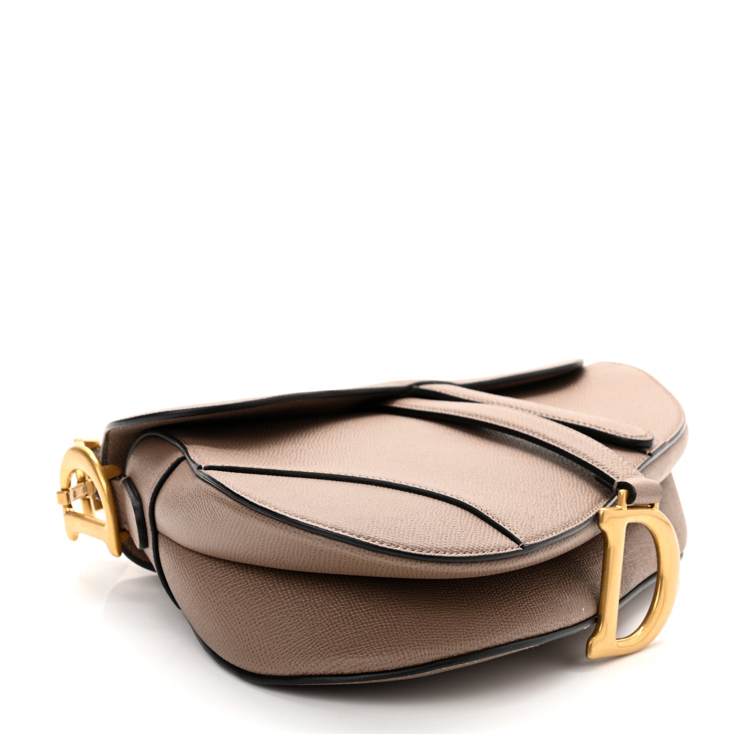 Christian Dior Grained Calfskin Saddle Bag Warm Taupe 4 of 11