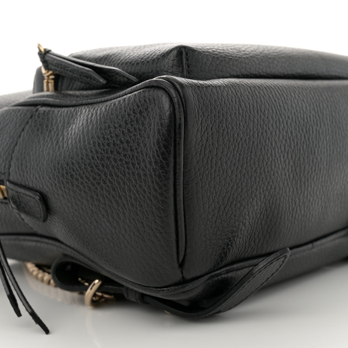 Pebbled Calfskin Soho Chain Backpack Black