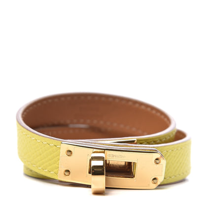 Hermes Epsom Kelly Double Tour Bracelet XS Lime 1 of 5