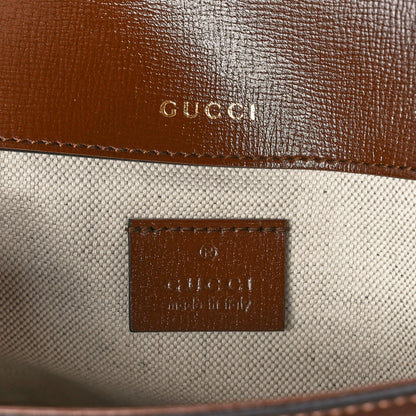 Gucci GG Supreme Monogram Azalea Calfskin Web Mini Horsebit 1955 Shoulder Bag Beige Ebony Brown Sugar 7 of 12