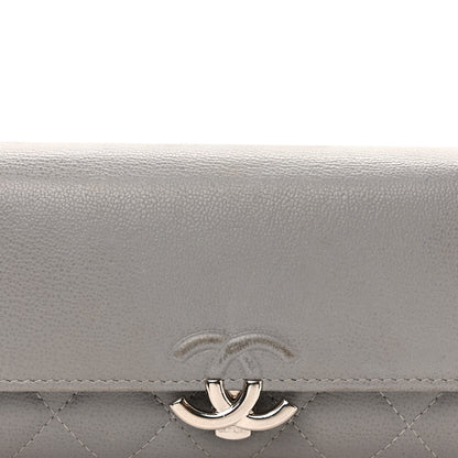 Chanel Grained Calfskin Quilted CC Box Flap Wallet Grey 8 of 9