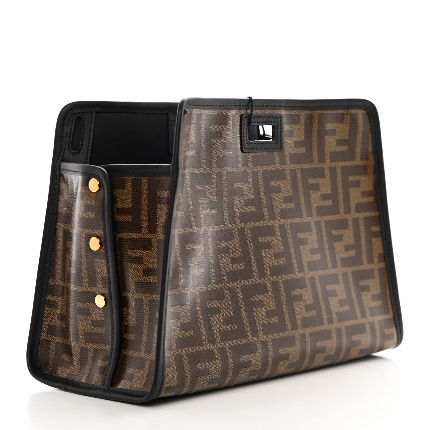 Glazed Fabric Vitello Century FF 1974 Stamp Patch Mini Peekaboo Defender Cover Mogano Panna Black