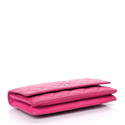 Chanel Caviar Quilted Wallet on Chain WOC Fuchsia 5 of 11
