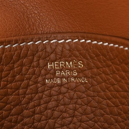 Hermes Taurillon Clemence Halzan 25 Gold 6 of 9