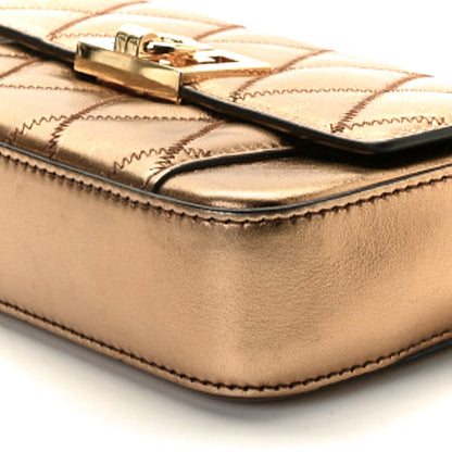 Givenchy Metallic Goatskin Quilted GV3 Mini Pocket Convertible Bag Gold 8 of 10