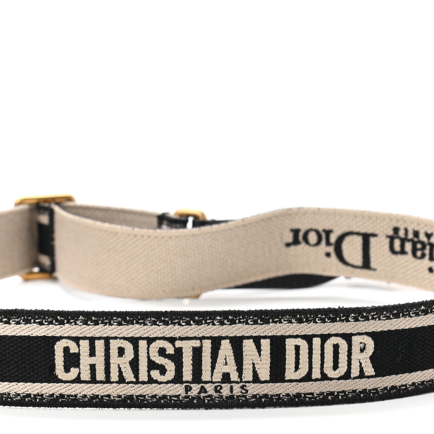 Canvas Embroidered Shoulder Strap Black