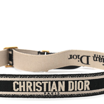 Christian Dior Canvas Embroidered Shoulder Strap Black 5 of 6