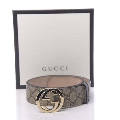 Gucci GG Supreme Monogram Interlocking G 37mm Belt 90 36 Beige Ebony Cocoa 6 of 6