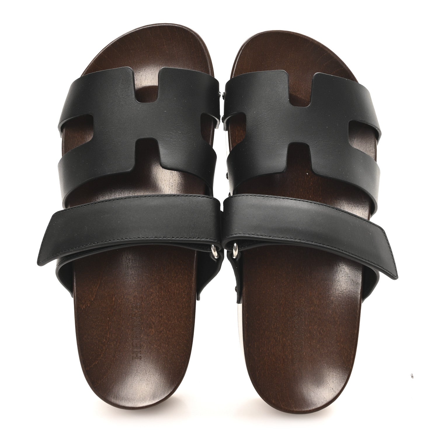 Hermes Calfskin Womens Kos Clog 37 Black 2 of 10
