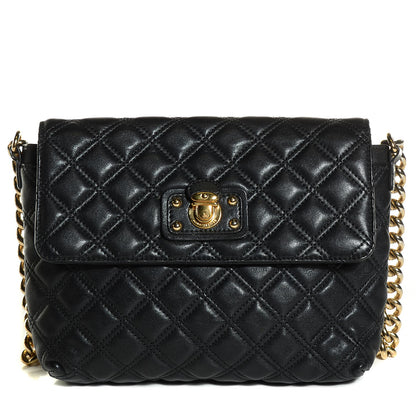 Marc Jacobs Lacquered Lambskin Quilted The Large Single Flap Black 1 of 8