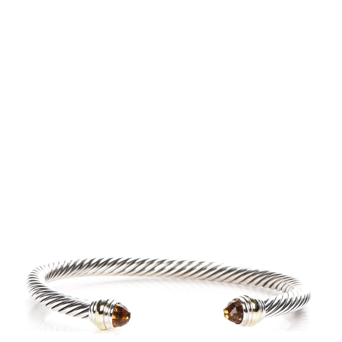 Sterling Silver 14K Yellow Gold Citrine 5mm Cable Classics Bracelet