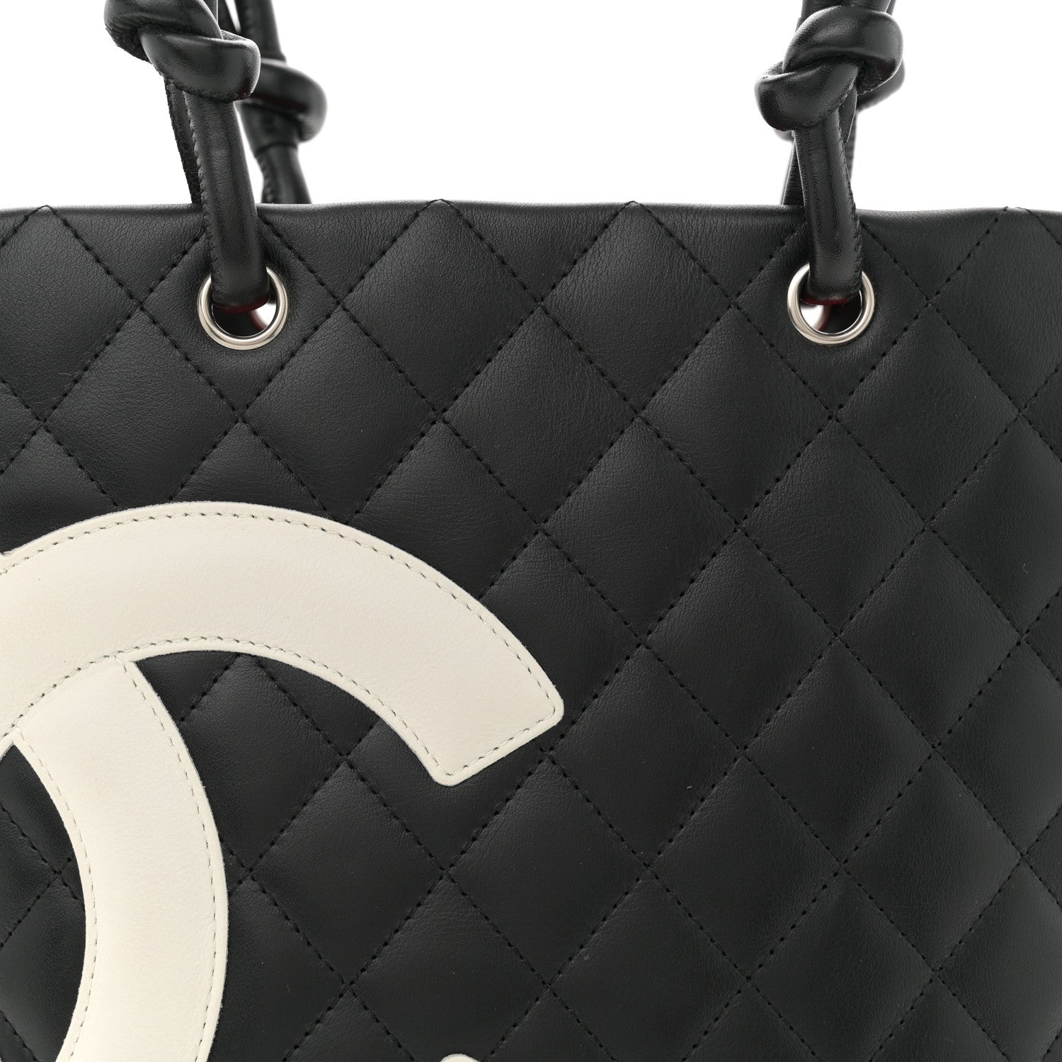 Chanel Calfskin Quilted Medium Cambon Tote Black White 8 of 10