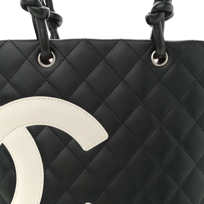 Chanel Calfskin Quilted Medium Cambon Tote Black White 8 of 10