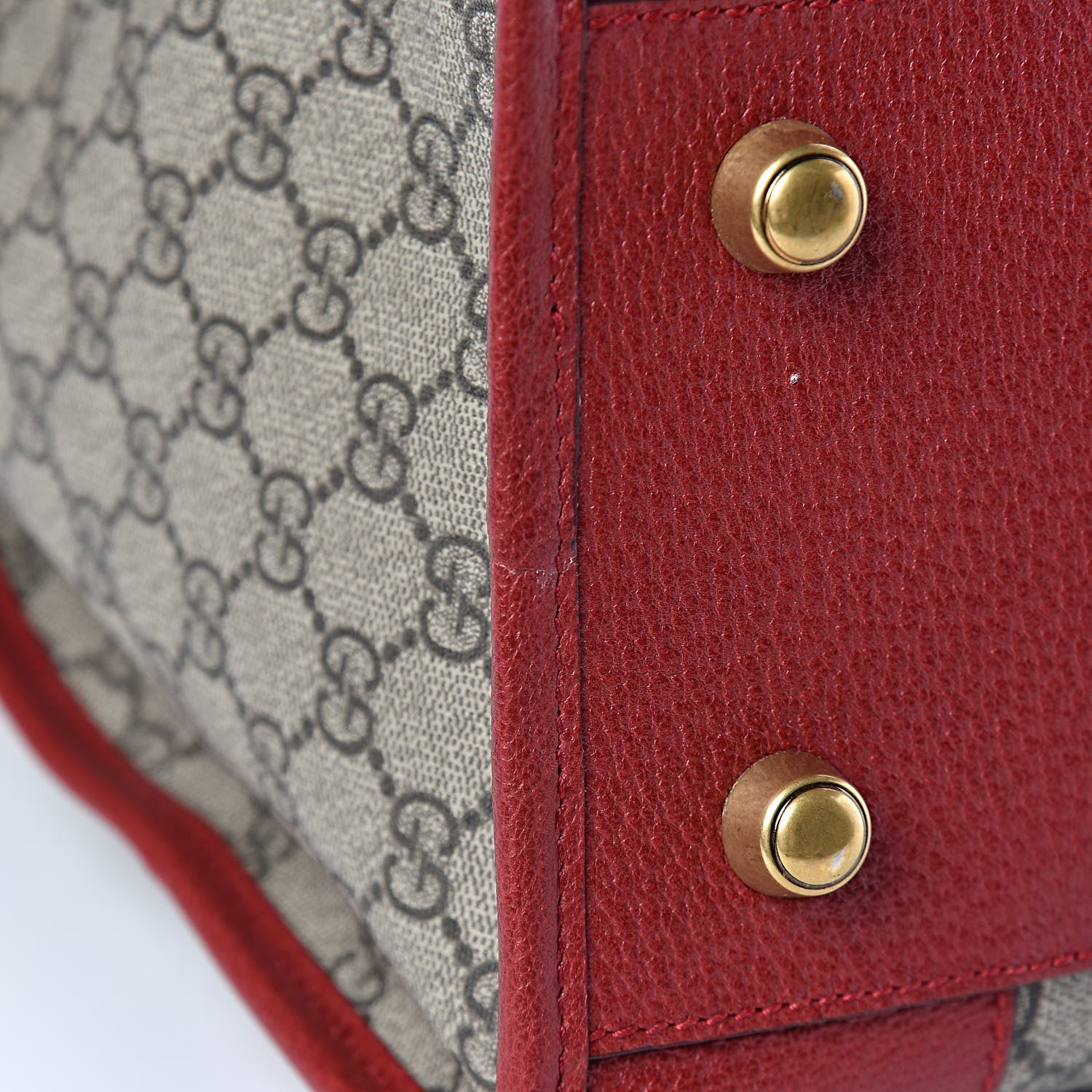 Gucci Soft GG Supreme Monogram Web Medium Duffle Bag Beige Red 10 of 11