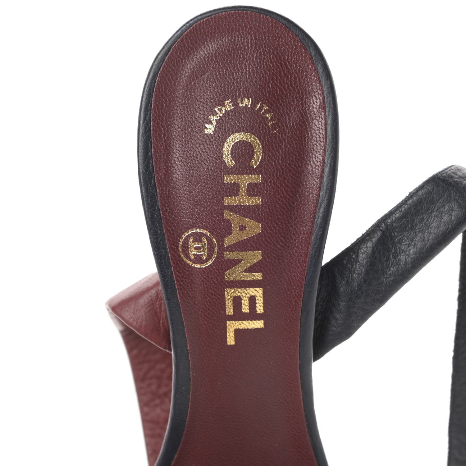 Chanel Calfskin Cork CC Ankle Strap Sandals 37.5 Black 8 of 11