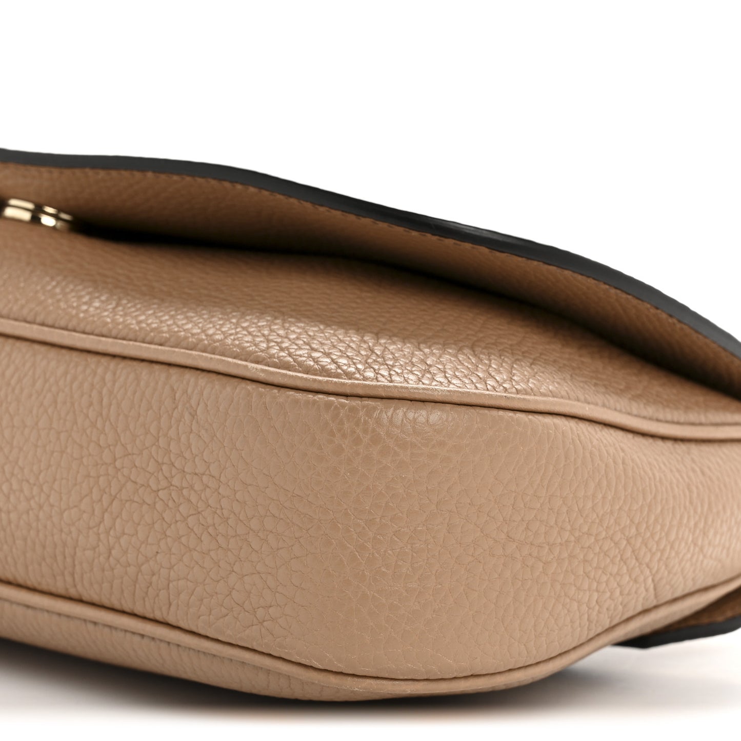 Pebbled Calfskin Medium Soho Flap Crossbody Camelia