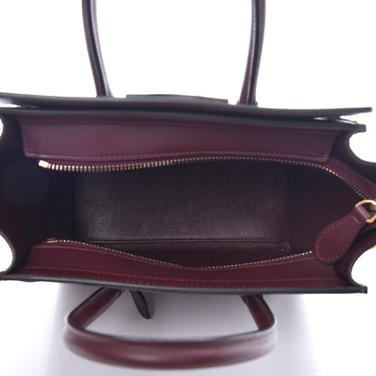 Celine Smooth Calfskin Goatskin Nano Luggage Burgundy 5 of 9