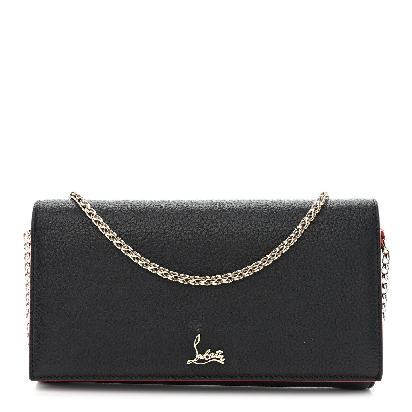 Calfskin Boudoir Chain Wallet Black