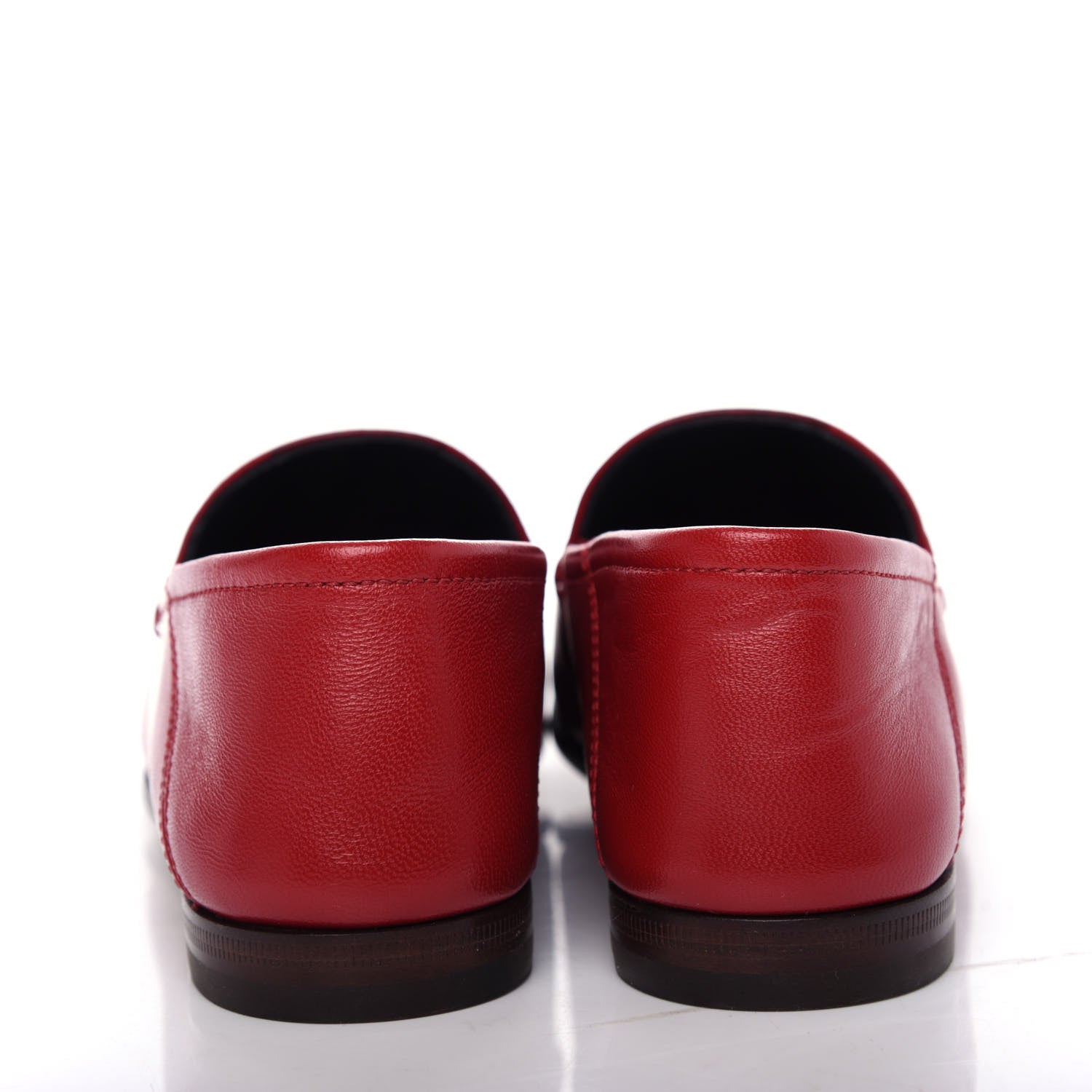 Gucci Lambskin Womens Brixton Horsebit Loafers 35.5 Hibiscus Red 7 of 10
