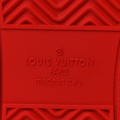 Louis Vuitton Calfskin Maxi Damier Mens Rivoli Sneakers 10 Red White 7 of 9