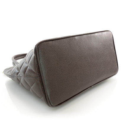 Chanel Caviar Medallion Tote Dark Brown 4 of 7