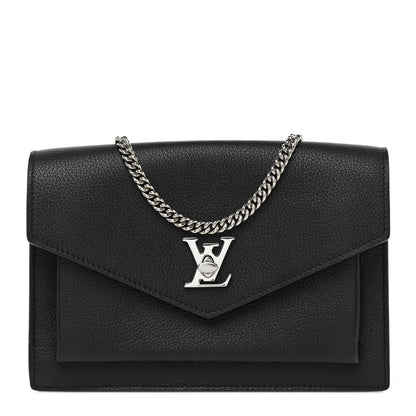 Louis Vuitton Soft Calfskin My Lockme Chain Pochette Black 1 of 9