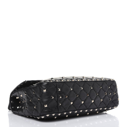 Valentino Garavani Lambskin Medium Rockstud Spike Shoulder Bag Black 5 of 11