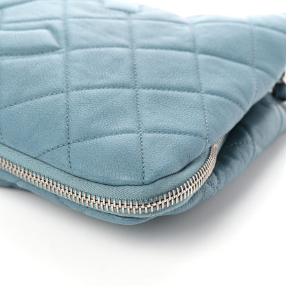 Chanel Caviar Quilted Expandable Zip Shoulder Bag Blue 9 of 10