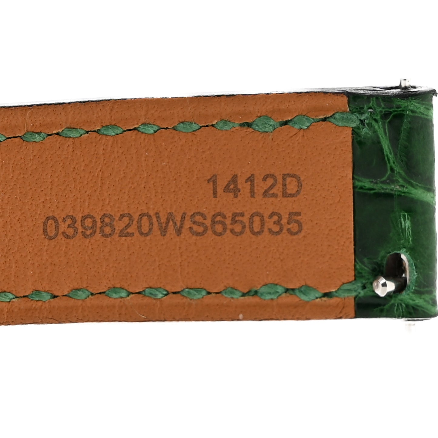 Shiny Alligator Watch Strap Vert Moyen