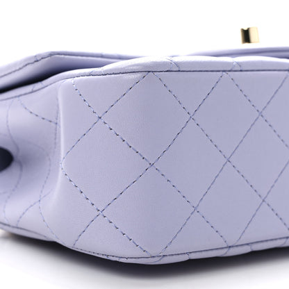 Chanel Lambskin Quilted Mini Top Handle Rectangular Flap Light Purple 8 of 10