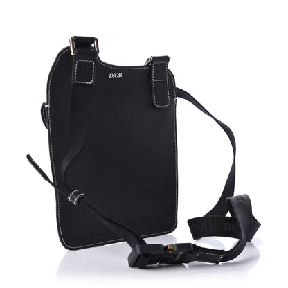 Christian Dior X KAWS Grained Calfskin Bee Saddle Pouch Black 3 of 9