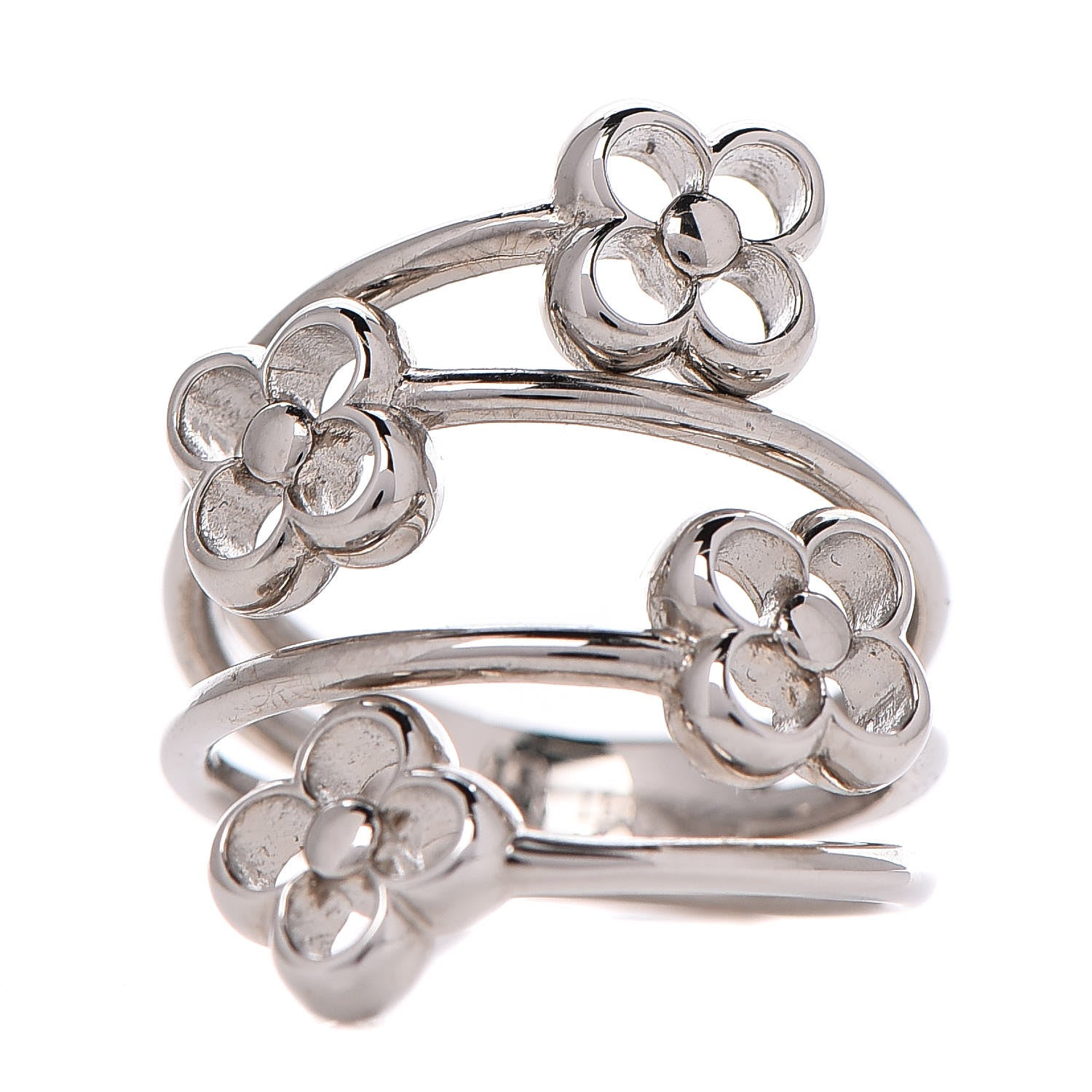 Louis Vuitton Flower Full Ring M Silver 1 of 5