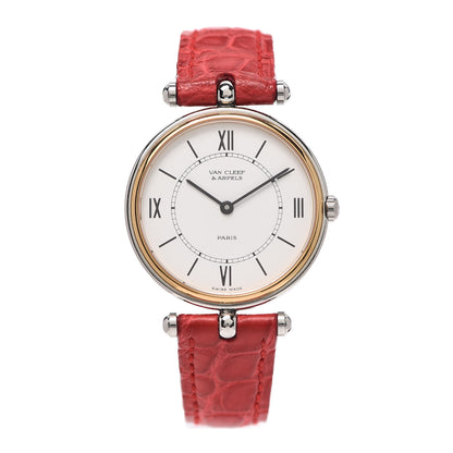 Van Cleef & Arpels Stainless Steel 18K Yellow Gold Alligator 29mm La Collection Quartz Watch 1 of 5