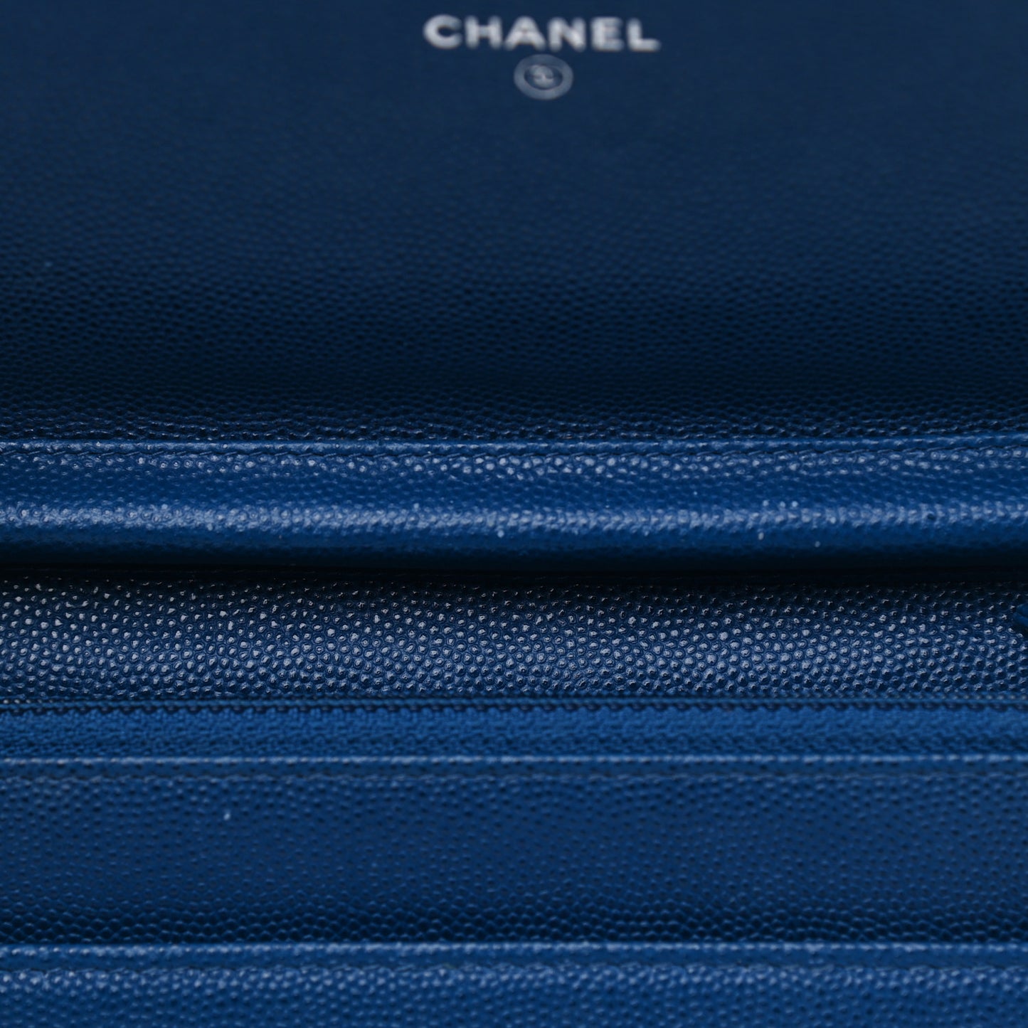 Caviar Quilted Boy Wallet On Chain WOC Blue