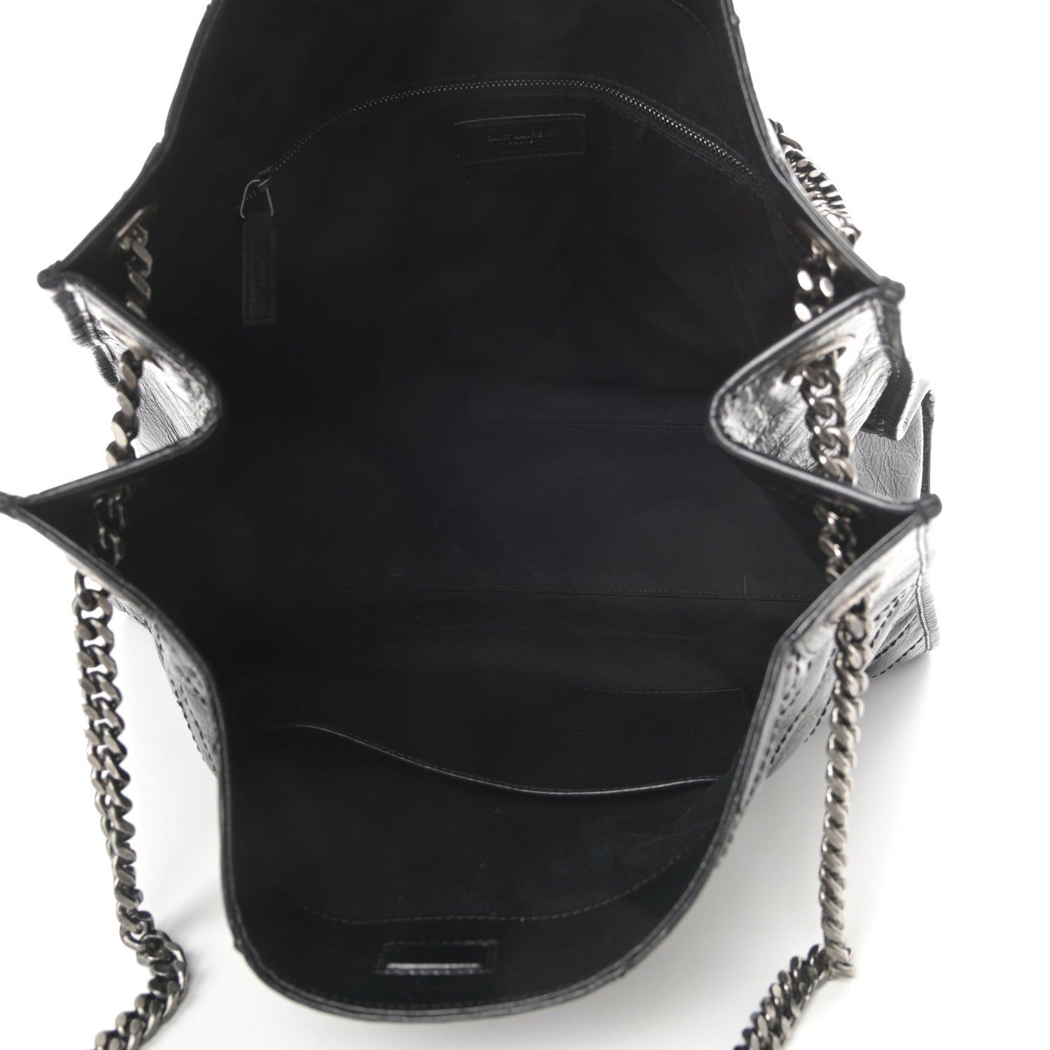 Saint Laurent Crinkled Calfskin Matelasse Monogram Niki Shoulder Bag Black 5 of 12