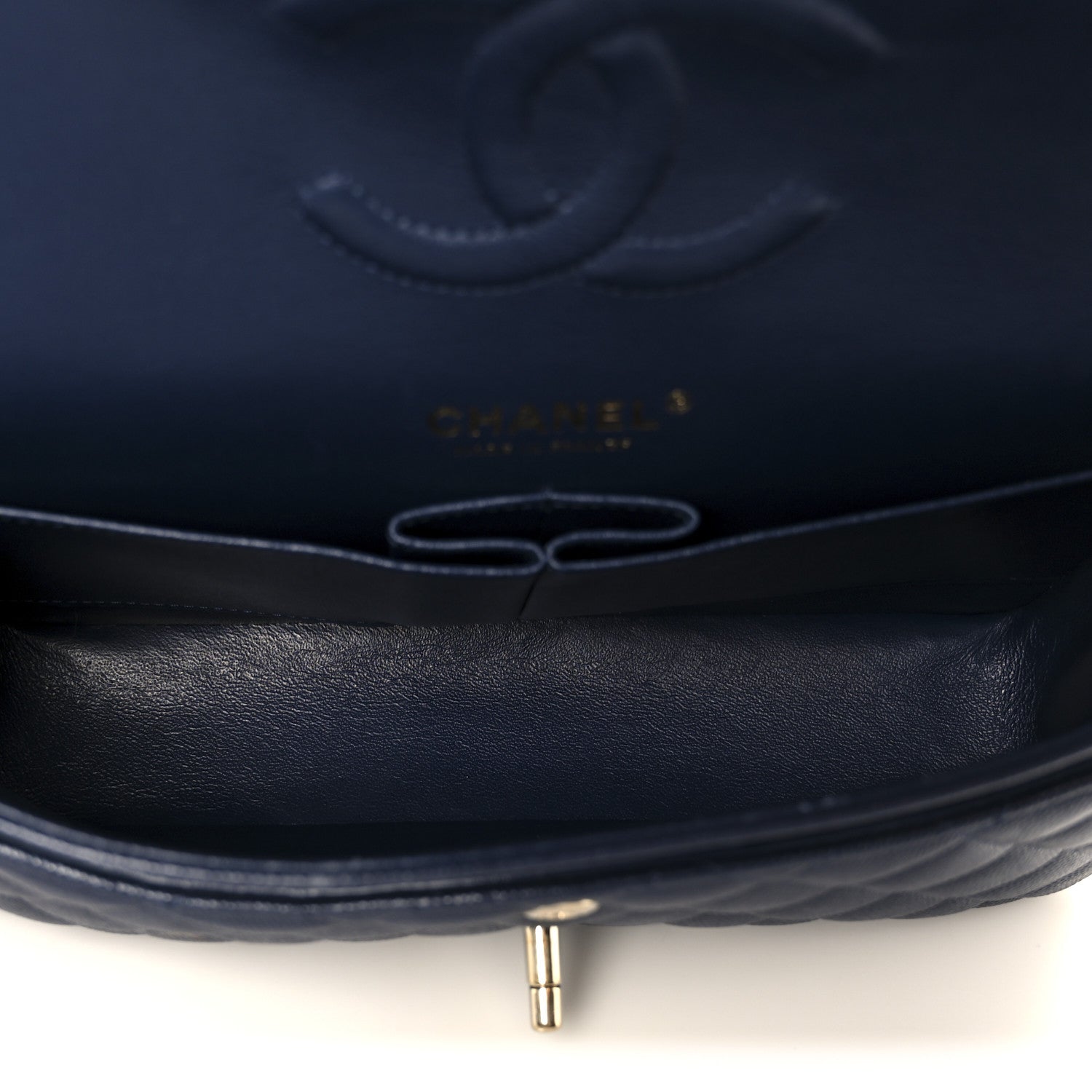 Chanel Caviar Quilted Medium Double Flap Navy Navy 5 of 12