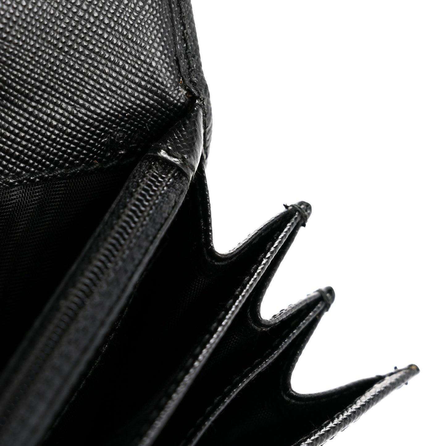Saffiano Triangle Continental Flap Wallet Black