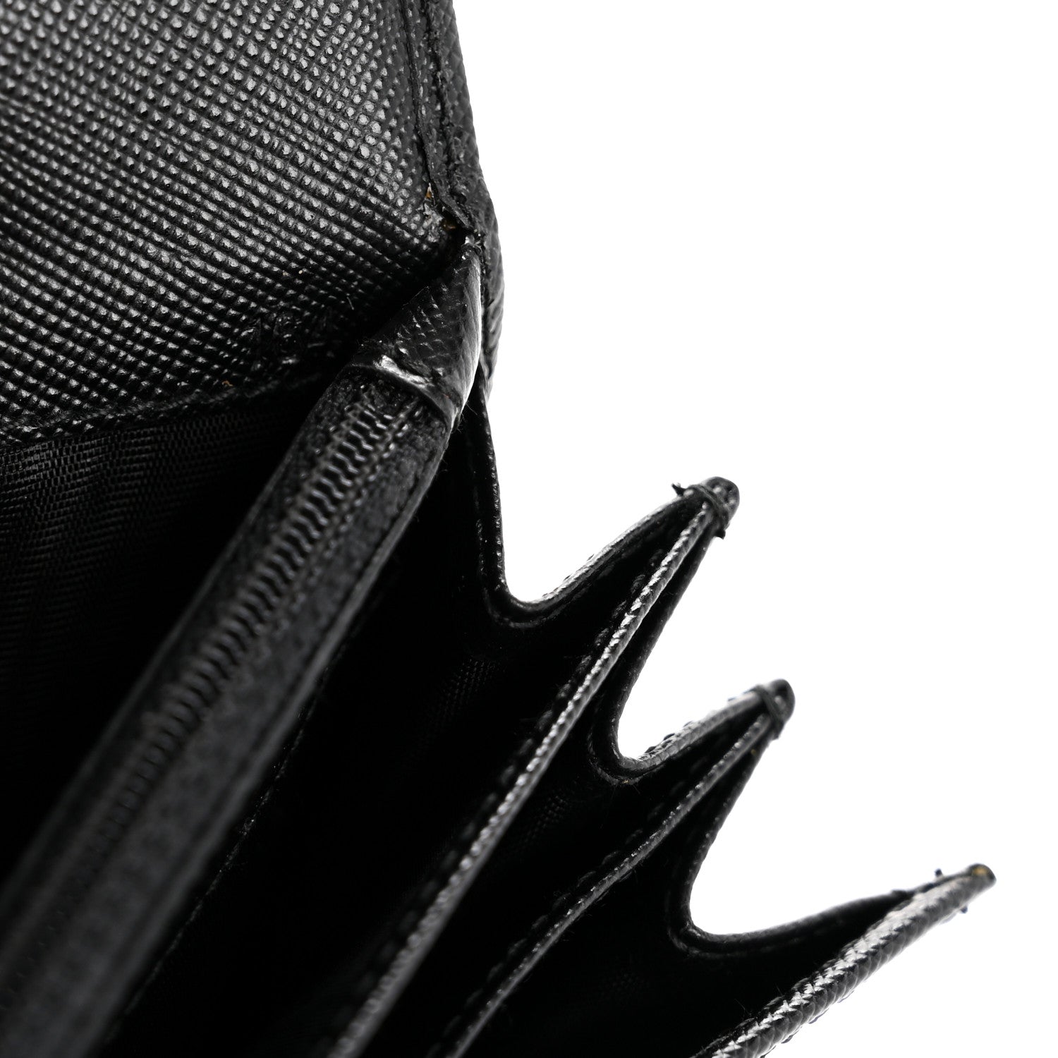 Prada Saffiano Triangle Continental Flap Wallet Black 8 of 12