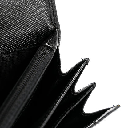 Prada Saffiano Triangle Continental Flap Wallet Black 8 of 12