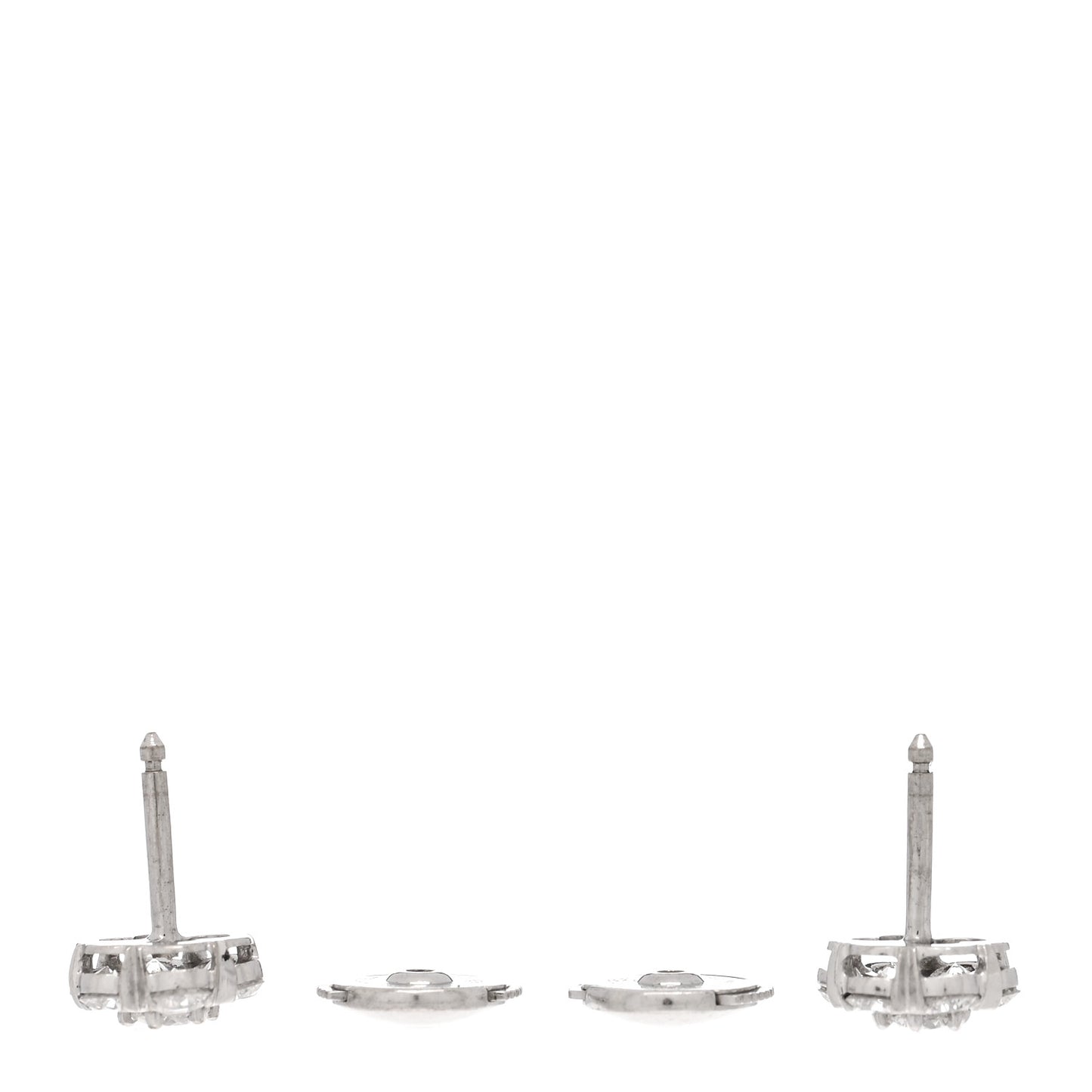 18K White Gold Diamond Fleurette Earrings