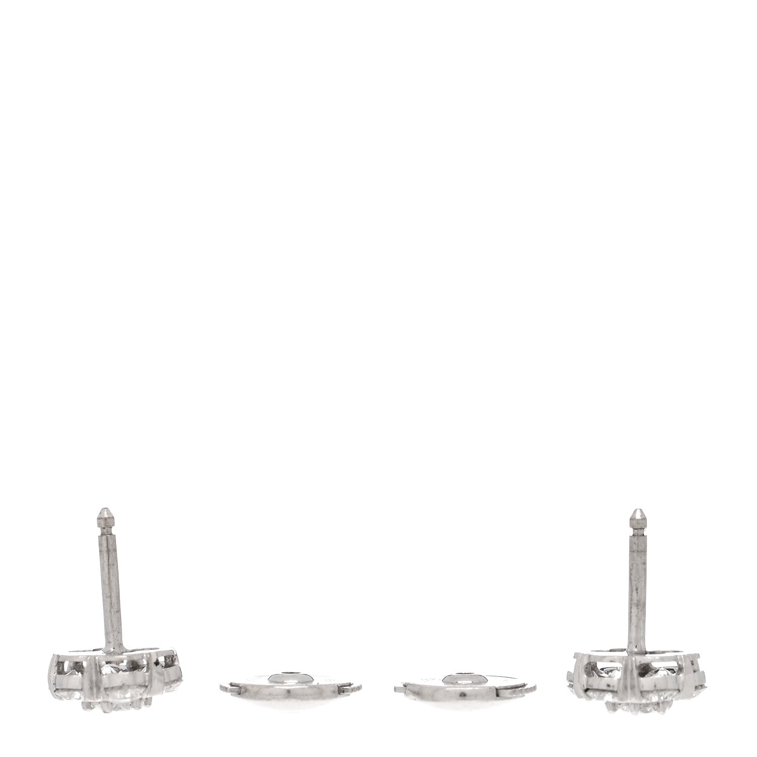 Van Cleef & Arpels 18K White Gold Diamond Fleurette Earrings 3 of 4